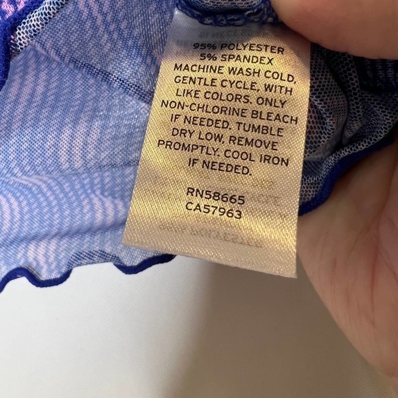 Abound Womens Ruffle Cap Sleeve Top Sheer Mesh Fitted Tee Purple XS - Picture 3 of 12